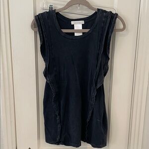 Elegant Black Ruffled Tank Top